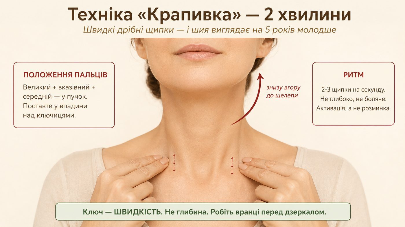 «Крапивка» — положення пальців і напрямок рухів